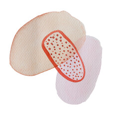 pink and beige watercolor abstract circle art 