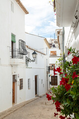 Panorama of the streets of the tourist city of Altea in Valencia, Spain in 2022.