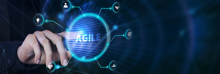 Business, Technology, Internet and network concept. Agile Software Development.