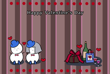  happy valentine message card lover couple illustration