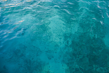 Fototapeta na wymiar Tropical bright aqua ocean texture in Jamaica, Negril - resort vibes