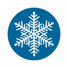 Round sign with hand-drawn snowflake
