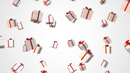 Christmas gift boxes on white background