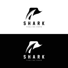 Shark Logo, Wild Fish Vector Illustration, Ocean Predator, Product Brand Design Icon