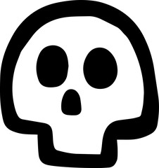 Simple skull line art design vector. Hand drawn character symbol. 