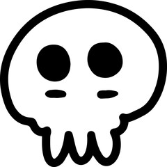 Cute skull line art design vector. Hand drawn character symbol. 
