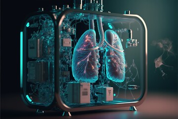 Digital illustration about medicine and technology.