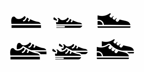 Flat style shoe icon collection. Stock vector.