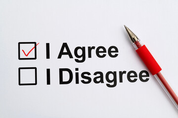 Fototapeta premium Choose to agree or disagree