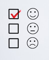 Tick the smiley face on checklist