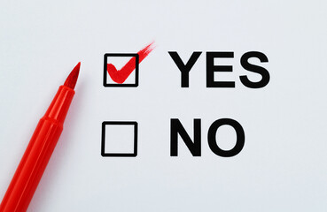 Choose to yes or no