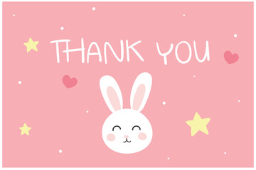 Thank You card greeting typography vector illustration