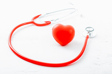 Medical form. Stethoscope and heart. Vascular Health and Cardiology