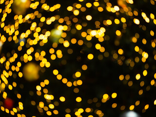 2023 Abstract Background,Pattern Texture Design for Merry Christmas and Happy New Year,Gold Circle Light Bokeh for Winter Party,Sparkle Orange color Wallpaper Glitter Holidays Celebration Night.