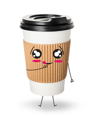 Takeaway cup for drink isolated on white background