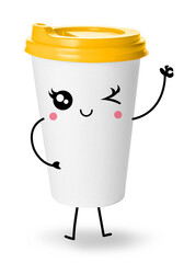 Takeaway cup for drink isolated on white background