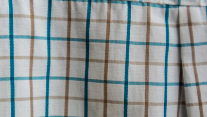 white cloth texture with gingham as background