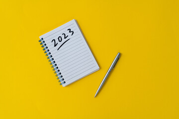 New year 2023 goals list notebook