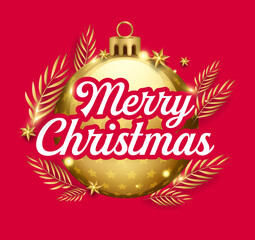 Merry Christmas typography composition. for postcards, prints, posters