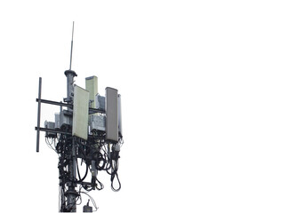 Communications Tower on white background