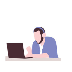 Man With Laptop Illustration
