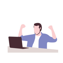 Man With Laptop Illustration