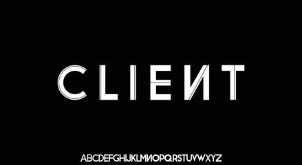 CLIENT Abstract modern urban alphabet fonts. Typography sport, simple, technology, fashion, digital, future creative logo font. vector illustration