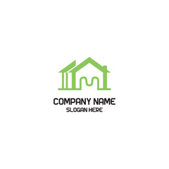 M Letter Real Estate logo and house symbol. Construction Architecture Building Logo Design Template Elements.