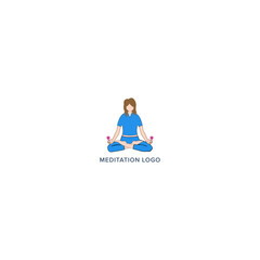 Yoga Meditation Logo Illustration Template