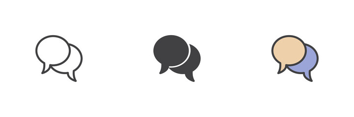Speech bubbles different style icon set