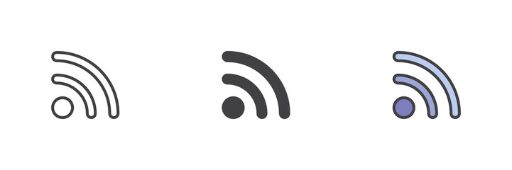 Wireless signal different style icon set