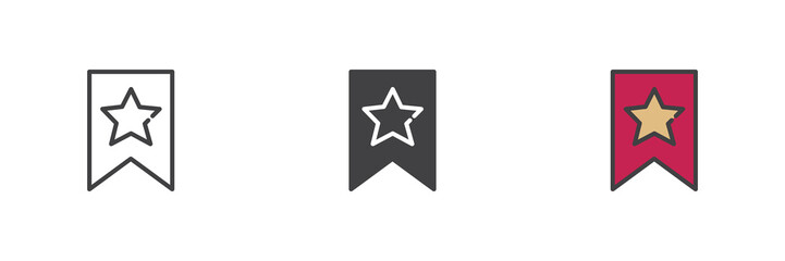 Obraz premium Flag with star different style icon set