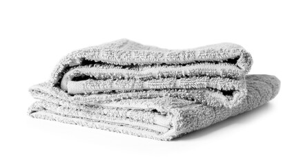 Soft terry towels on white background