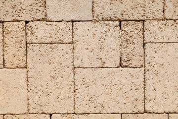 Stone bricks as background, closeup