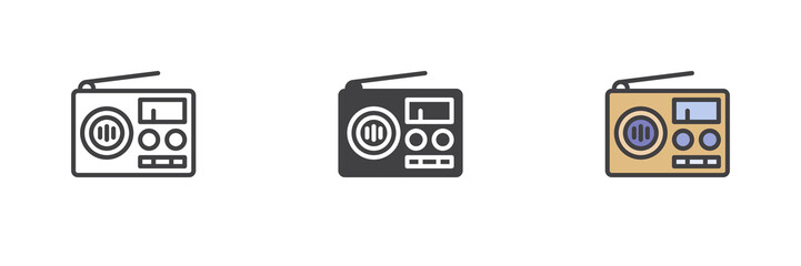 Radio different style icon set
