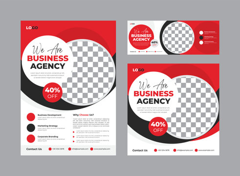 Digital marketing web banner social media post design template set