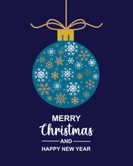 MERRY CHRISTMAS AND HAPPY NEW YEAR SNOWFLAKES DESIGN