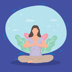 woman in lotus yoga position