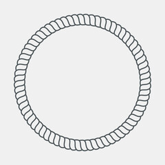 Rope cord frame circle pattern ornamental vector