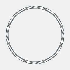 Rope cord frame circle pattern ornamental vector