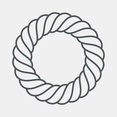 Rope cord frame circle pattern ornamental vector