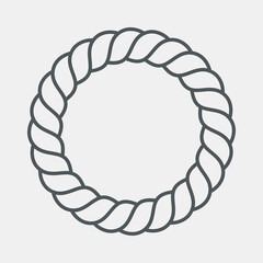Obraz premium Rope cord frame circle pattern ornamental vector