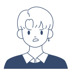 Angry male character vector illustration in flat color design