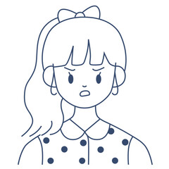 Angry female character vector illustration in flat color design