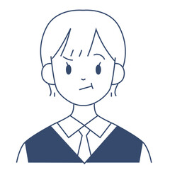 Curious female student character vector illustration in flat color design
