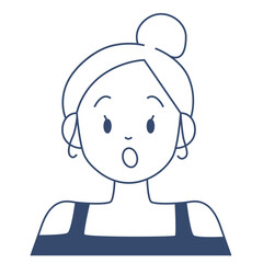 Surprised female character vector illustration in flat color design