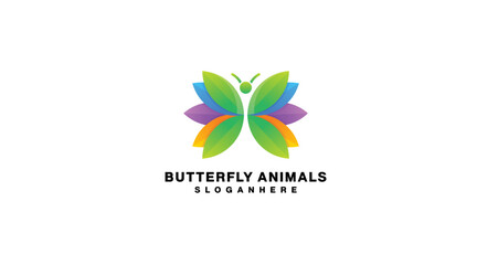 butterfly logo gradient colorful