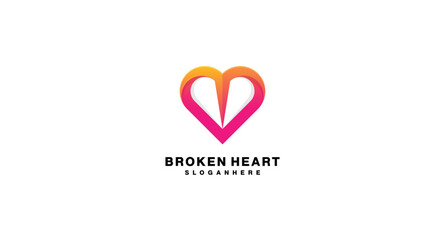 broken heart logo gradient colorful