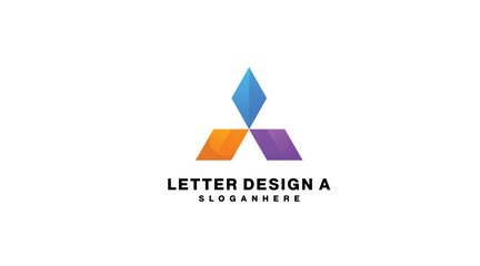 letter a design logo gradient colorful