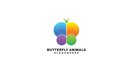 butterfly logo gradient colorful